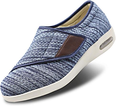 Womens Stylish Diabetic Shoes with Arch Support,Extra Wide Widths Walking Edema Sneakers Adjustable Strap Easy On/Off with 3 Pairs Insoles Replacement for Support Swollen Feet in Saudi Arabia