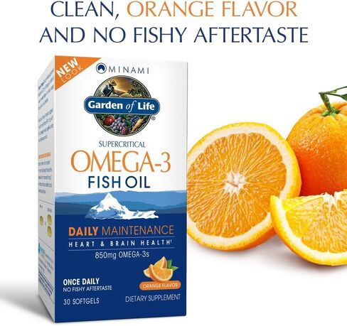 Garden of Life EPA/DHA Omega 3 Fish Oil - Minami Natural Brain Function, Heart and Mood Supplement, 30 Softgels in Saudi Arabia