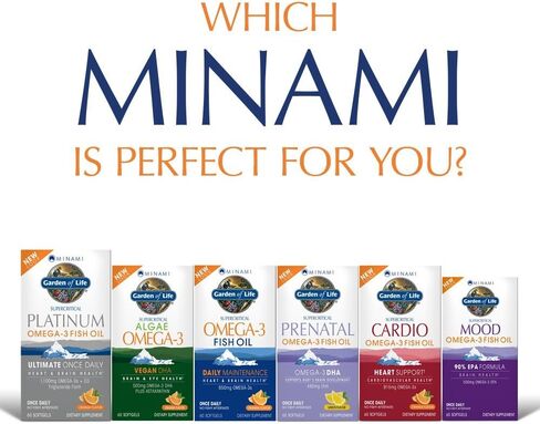 Garden of Life EPA/DHA Omega 3 Fish Oil - Minami Natural Brain Function, Heart and Mood Supplement, 30 Softgels in Saudi Arabia