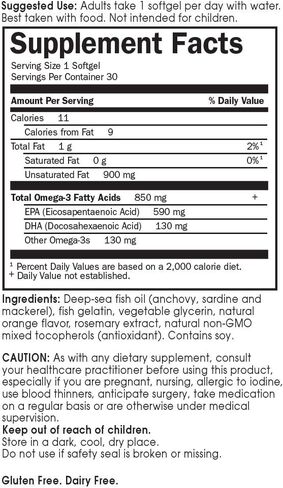 Garden of Life EPA/DHA Omega 3 Fish Oil - Minami Natural Brain Function, Heart and Mood Supplement, 30 Softgels in Saudi Arabia