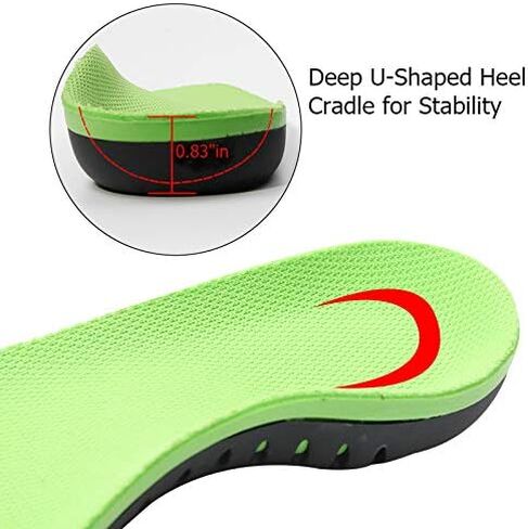 Plantar Fasciitis Arch Support Shoe Inserts Women & Men - Insoles Orthotic Inserts for Flat Feet, Cushioning Shoe Insoles for Foot Pain, Running, Heel Spurs, Arch Pain High Arch - Boot Insoles in Kuwait
