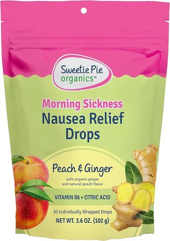 Pregnancy Nausea Relief Drops, Soothe First Trimester Morning Sickness, Peach & Ginger Flavor, 30 Count in Saudi Arabia