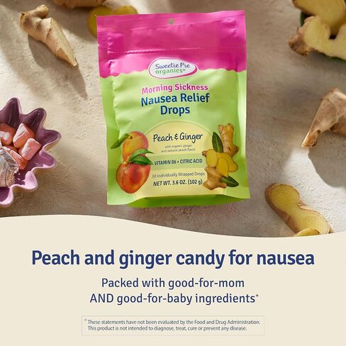 Pregnancy Nausea Relief Drops, Soothe First Trimester Morning Sickness, Peach & Ginger Flavor, 30 Count in Saudi Arabia