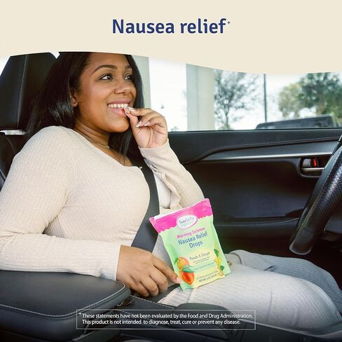 Pregnancy Nausea Relief Drops, Soothe First Trimester Morning Sickness, Peach & Ginger Flavor, 30 Count in Saudi Arabia