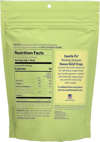 Pregnancy Nausea Relief Drops, Soothe First Trimester Morning Sickness, Peach & Ginger Flavor, 30 Count in Saudi Arabia