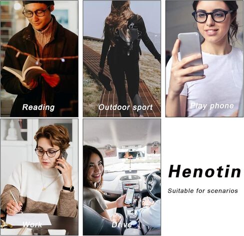 نظارات قراءة Henotin مكونة من 4 قطع من الضوء الأزرق للنساء والرجال، قارئات كمبيوتر بمفصلات زنبركية، نظارات Nerd مربعة مضادة للأشعة فوق البنفسجية (لون مختلط، 0.00) in Kuwait