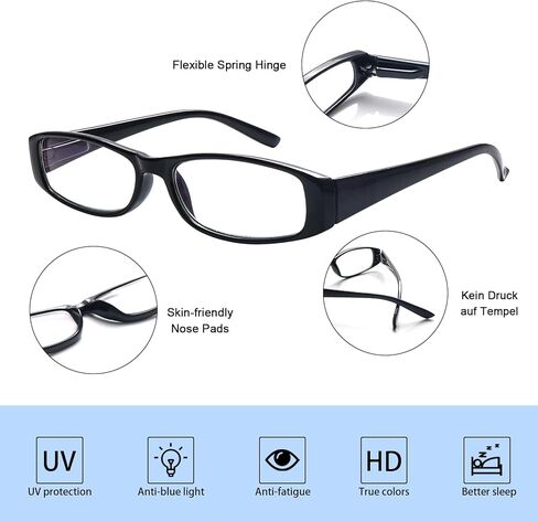 Ronecool Reading Glasses for Women/Men Blue Light Blocking, Computer Readers Anti Eye Strain Blocker Eyeglasses 6 Packs in Kuwait