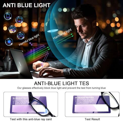 Ronecool Reading Glasses for Women/Men Blue Light Blocking, Computer Readers Anti Eye Strain Blocker Eyeglasses 6 Packs in Kuwait