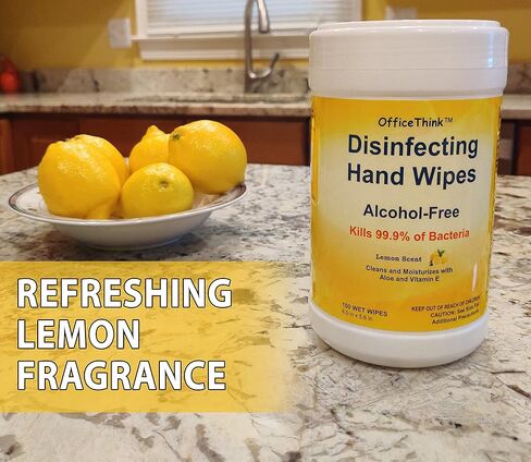 مناديل مبللة مطهرة مضادة للبكتيريا - عبوتان، مطهر/مطهر/مزيل الروائح الكريهة، رائحة الليمون المنعشة، خالية من الكحول، لطيفة على اليدين، ترطب بالصبار + فيتامين E، علب سهلة الوصول، 100 قطعة × 2 in Kuwait