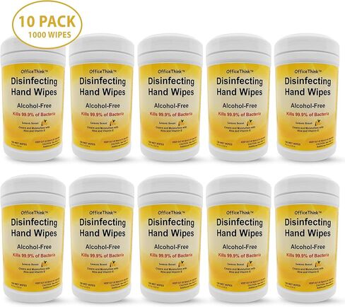 مناديل مبللة مطهرة مضادة للبكتيريا - عبوتان، مطهر/مطهر/مزيل الروائح الكريهة، رائحة الليمون المنعشة، خالية من الكحول، لطيفة على اليدين، ترطب بالصبار + فيتامين E، علب سهلة الوصول، 100 قطعة × 2 in Kuwait