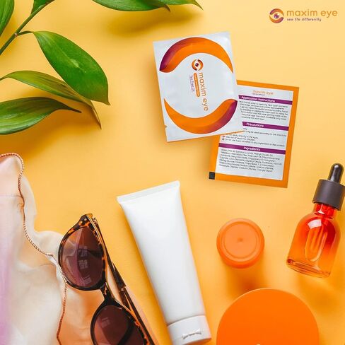 مجموعة مكسيم للعين، متوافقة مع قطرات العين، قطرات العين الخالية من مواد التشحيم فائقة الحافظة. صندوقان يحتوي كل منهما على 60 قارورة من قطرات العين فائقة التشحيم (إجمالي 120 قارورة) + 1 منديل جفن بزيت شجرة الشاي in Kuwait