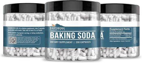 Earthborn Elements Baking Soda Capsules, 200 Capsules, Sodium Bicarbonate in Saudi Arabia