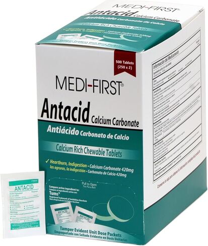 Medi-First 80213 Chewable Mint Antacid Tablets,2 Count (Pack of 250) in Saudi Arabia