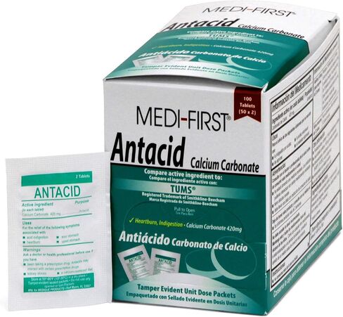 Medi-First 80213 Chewable Mint Antacid Tablets,2 Count (Pack of 250) in Saudi Arabia