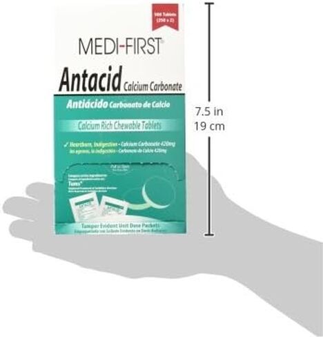 Medi-First 80213 Chewable Mint Antacid Tablets,2 Count (Pack of 250) in Saudi Arabia