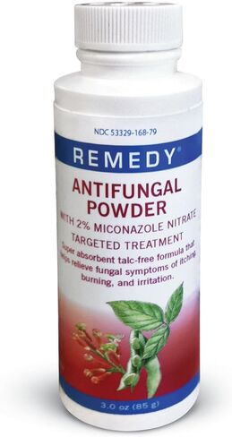 مسحوق مضاد للفطريات من ميدلاين ريميدي، معالج للبشرة مع نترات ميكونازول، معطر بشكل خفيف، زجاجة 3 أونصة in Kuwait