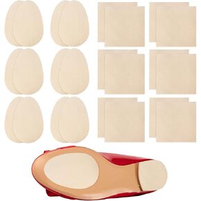 24 Pcs Non-Slip Shoes Pads Adhesive Shoe Sole Protectors, High Heels Anti-Slip Shoe Grips, Noise Reduction for Men&Women's Boots, Flats Etc (Beige) in Saudi Arabia