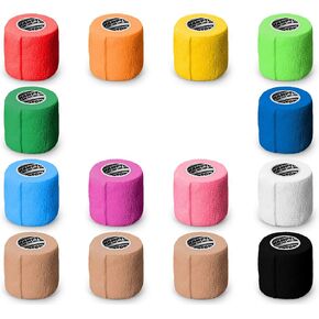 (14 حزمة) 2 × 15 قدم | غلاف ضمادة غير منسوجة ذاتية اللصق - غلاف ذاتي الالتصاق قابل للتنفس للحيوانات الأليفة - ضمادة رياضية مرنة متماسكة للإصابات الرياضية: التواء الكاحل والركبة والمعصم (قوس قزح) in Kuwait