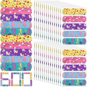 Tondiamo 200 Pieces Kids Bandages 5 Styles Unicorn Cartoon Adhesive Strips in Saudi Arabia