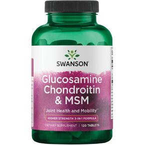 Swanson Glucosamine Chondroitin & Msm 500/400/200 Milligrams 120 Tabs (4 Pack)