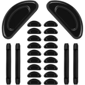 10 Pairs Eyeglass Nose Pads Silicone Soft Seft Adhesive Thin Anti-Slip Nosepads for Eyeglasses Glasses Sunglasses (Black 1mm)