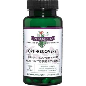 Vitanica Opti-Recovery, Pre & Post Surgery Support, Wound Care, BBL, Tummy Tuck, C Section & Postpartum Vitamin Essentials Healing Support, Scar, Shoulder, Hysterectomy, Breast & Lipo, Vegan, 60 Caps