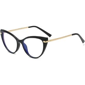 LJCZKA Blue Light Blocking Glasses Women Anti Eye satrain Computer Cat eye Eyeglasses Cateye Clear Frame