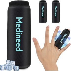 2PCS Finger and Toe Cold Gel Ice Pack,Non-Toxic,Lasting Cold Compress,Reusable Compression Sleeve for Finger/Toe Injuries, Arthritis, Tendonitis, Gout, Sprains (Black)