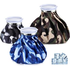 Nuanchu 3 Pieces Ice Bags for Injuries Reusable Ice Pack Hot Cold Water Bag 6 Inches, 9 Inches, 10 Inches Hot Cold Therapy and Pain Relief Pain Screw Top Bag for Sports Knee Head Leg(Animal Style)
