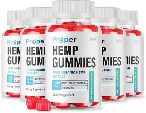 5 عبوات - علكات القنب المناسبة - القنب العضوي النقي من ProperHemp، زيت بوربر، صمغ الدببة القنب الدافعة، 300 مجم من مستخلص القنب لكل علكات طبيعية و9000 مجم لكل زجاجة (150 علكة لمدة 5 أشهر) in Kuwait