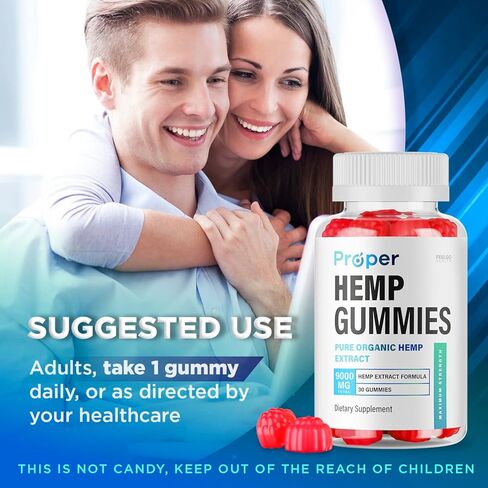 5 عبوات - علكات القنب المناسبة - القنب العضوي النقي من ProperHemp، زيت بوربر، صمغ الدببة القنب الدافعة، 300 مجم من مستخلص القنب لكل علكات طبيعية و9000 مجم لكل زجاجة (150 علكة لمدة 5 أشهر) in Kuwait