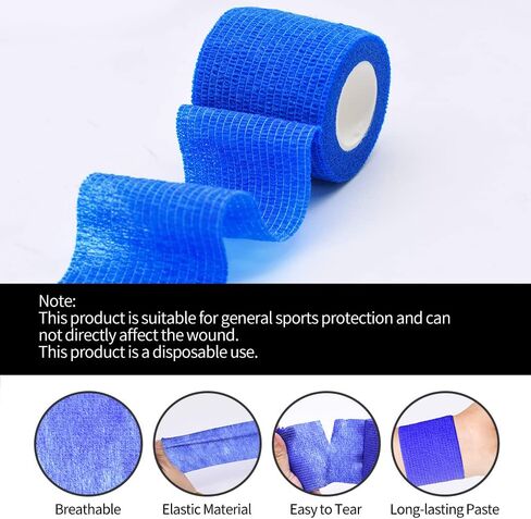 12pcs 2in Self Adhesive Bandage Wraps, 5 Yards, Vet Wraps for Sports in Kuwait