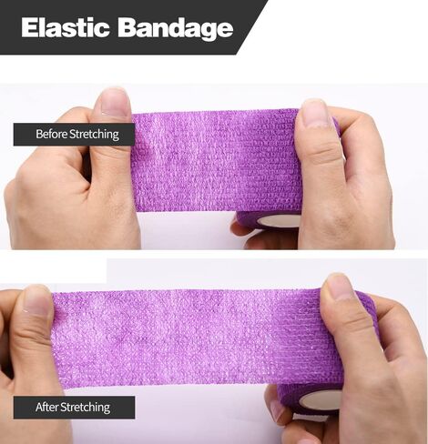 12pcs 2in Self Adhesive Bandage Wraps, 5 Yards, Vet Wraps for Sports in Kuwait