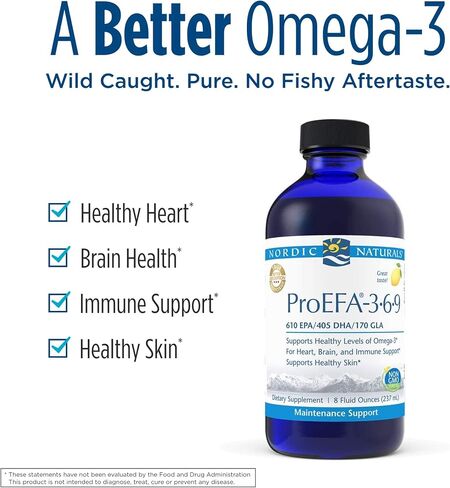 Nordic Naturals ProEFA 3-6-9, Lemon Flavor - 8 oz - 1270 mg Omega-3 - EPA & DHA with Added GLA - Healthy Skin & Joints, Cognition, Positive Mood - Non-GMO - 48 Servings in Saudi Arabia