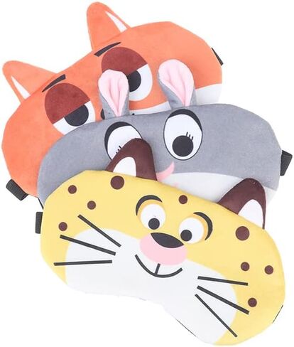 12 Pack Cute Animal Funny Sleep Eye Mask for Sleeping Cat Dog Soft Plush Blindfold Sleep Masks Eye Cover Eyeshade for Kids Girls Men Women Plane Travel Nap Night Sleeping in Saudi Arabia