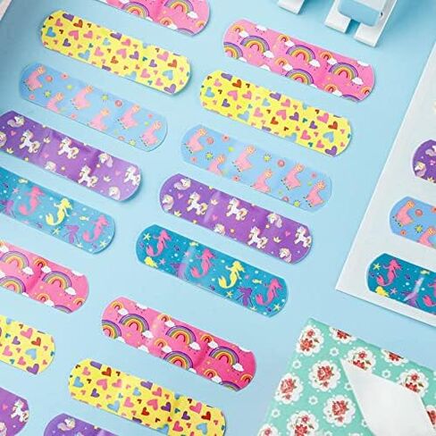 Tondiamo 200 Pieces Kids Bandages 5 Styles Unicorn Cartoon Adhesive Strips in Saudi Arabia