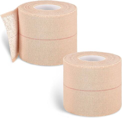 2 Rolls Adhesive Elastic Tape Bandage Tape Wrap Flexible Stretch Bandages for Sports Ankle, Knee and Wrist Sprains(Beige,1 Inch Wide) in Kuwait