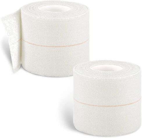 2 Rolls Adhesive Elastic Tape Bandage Tape Wrap Flexible Stretch Bandages for Sports Ankle, Knee and Wrist Sprains(Beige,1 Inch Wide) in Kuwait