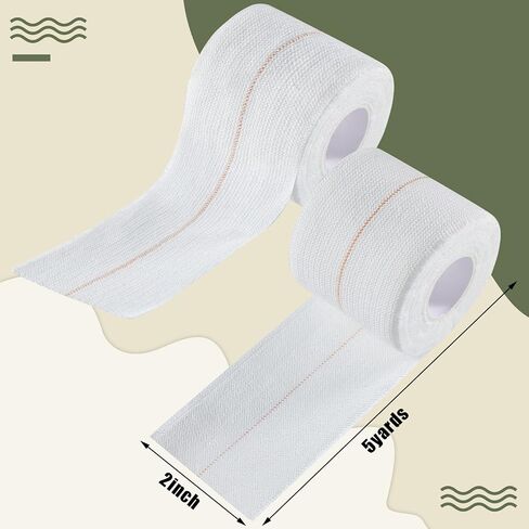 2 Rolls Adhesive Elastic Tape Bandage Tape Wrap Flexible Stretch Bandages for Sports Ankle, Knee and Wrist Sprains(Beige,1 Inch Wide) in Kuwait