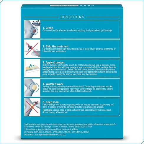Care Science Hydrocolloid Gel Bandages, 0.78in x 2.36in, 20 Count in Kuwait