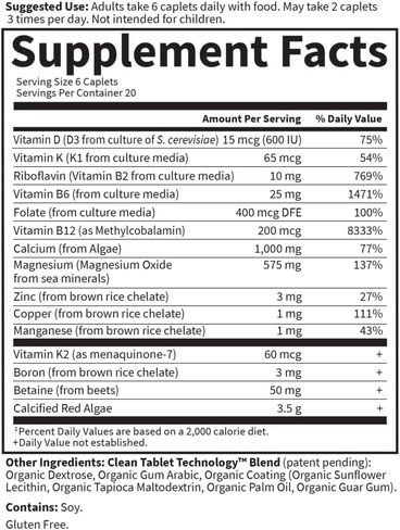 Garden of Life Calcium Supplement - Living Calcium Advanced Formula, 1,000mg Whole Food Plant Calcium Plus Vitamins D3, K1 and Magnesium for Absorption, 120 Vegetarian Caplets in Saudi Arabia