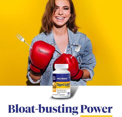 Enzymedica Digest Gold + ATPro، تركيبة إنزيمات ذات قوة قصوى، تمنع الانتفاخ والغازات، 14 إنزيمًا رئيسيًا بما في ذلك الأميليز والبروتياز والليباز واللاكتاز، 180 كبسولة (FFP) in Kuwait