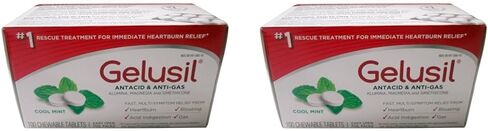 Antacid & Anti Gas Tablets for Heartburn Relief, Acid Reflux, Bloating and Gas, Cool Mint - 100ct Blister Pack (Pack of 2) in Kuwait