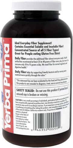 Yerba Prima Daily Fiber Formula Powder - 12 oz (Pack of 3) - Soluble & Insoluble Dietary Fiber Supplement - Colon Cleanse - Vegan, Non-GMO, Gluten-Free in Saudi Arabia