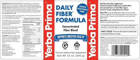 Yerba Prima Daily Fiber Formula Powder - 12 oz (Pack of 3) - Soluble & Insoluble Dietary Fiber Supplement - Colon Cleanse - Vegan, Non-GMO, Gluten-Free in Saudi Arabia