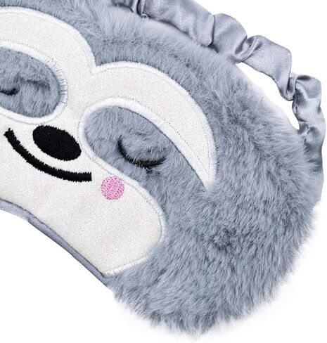 ULIFEMALL Cute Sloth Sleeping Mask, Soft Fluffy Plush Blindfold Funny Novelty Animal Sleep Mask Eye Cover Eyeshade for Kids Girls Boys Women Men Night Nap Travel Meditation in Kuwait