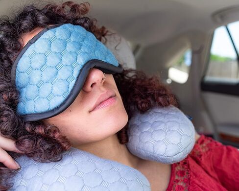 Bewell Eye Mask to Block Light for Travel, Sleep Aid for Airplane, Hotel, Airport, Insomnia + Headache Relief with Adjustable Straps, Gray in Saudi Arabia