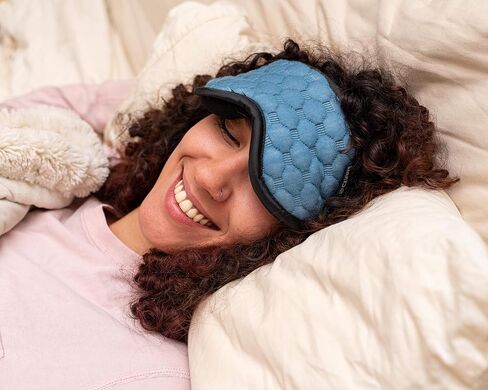Bewell Eye Mask to Block Light for Travel, Sleep Aid for Airplane, Hotel, Airport, Insomnia + Headache Relief with Adjustable Straps, Gray in Saudi Arabia
