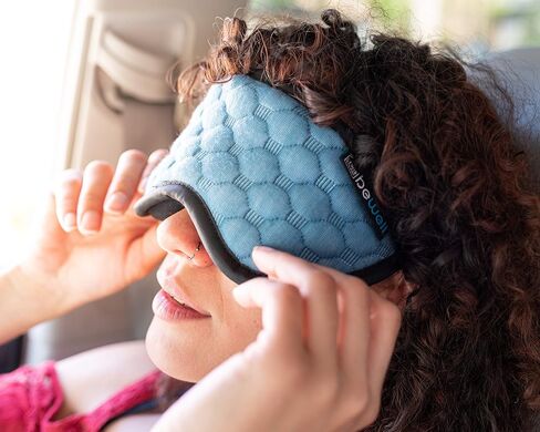 Bewell Eye Mask to Block Light for Travel, Sleep Aid for Airplane, Hotel, Airport, Insomnia + Headache Relief with Adjustable Straps, Gray in Saudi Arabia