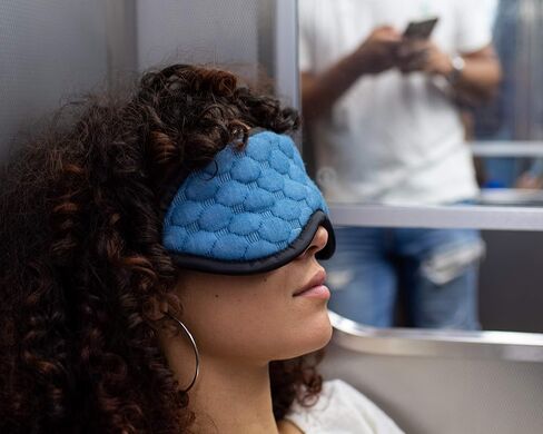 Bewell Eye Mask to Block Light for Travel, Sleep Aid for Airplane, Hotel, Airport, Insomnia + Headache Relief with Adjustable Straps, Gray in Saudi Arabia